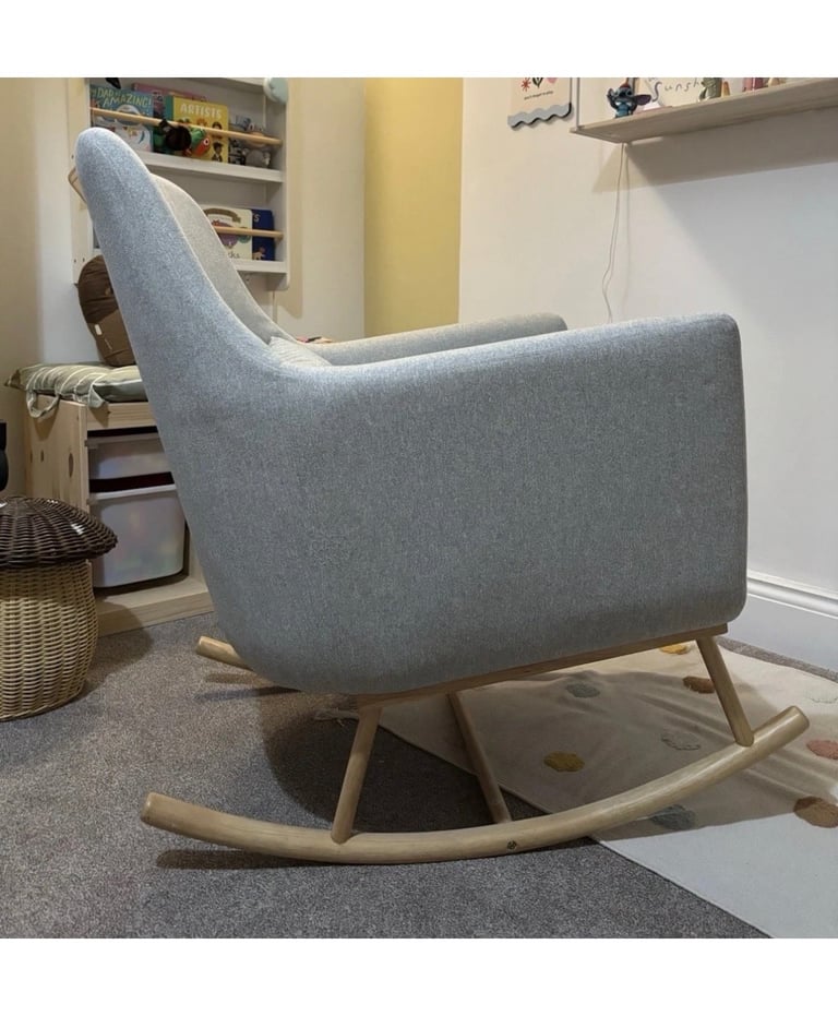 Tutti Bambini Oscar Rocking Nursing Chair Pebble Grey with Back Support Cushion