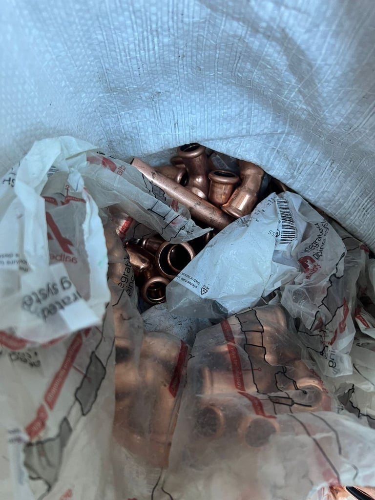image for Copper Press Fittings 15mm And 22. 30 kg joblot 