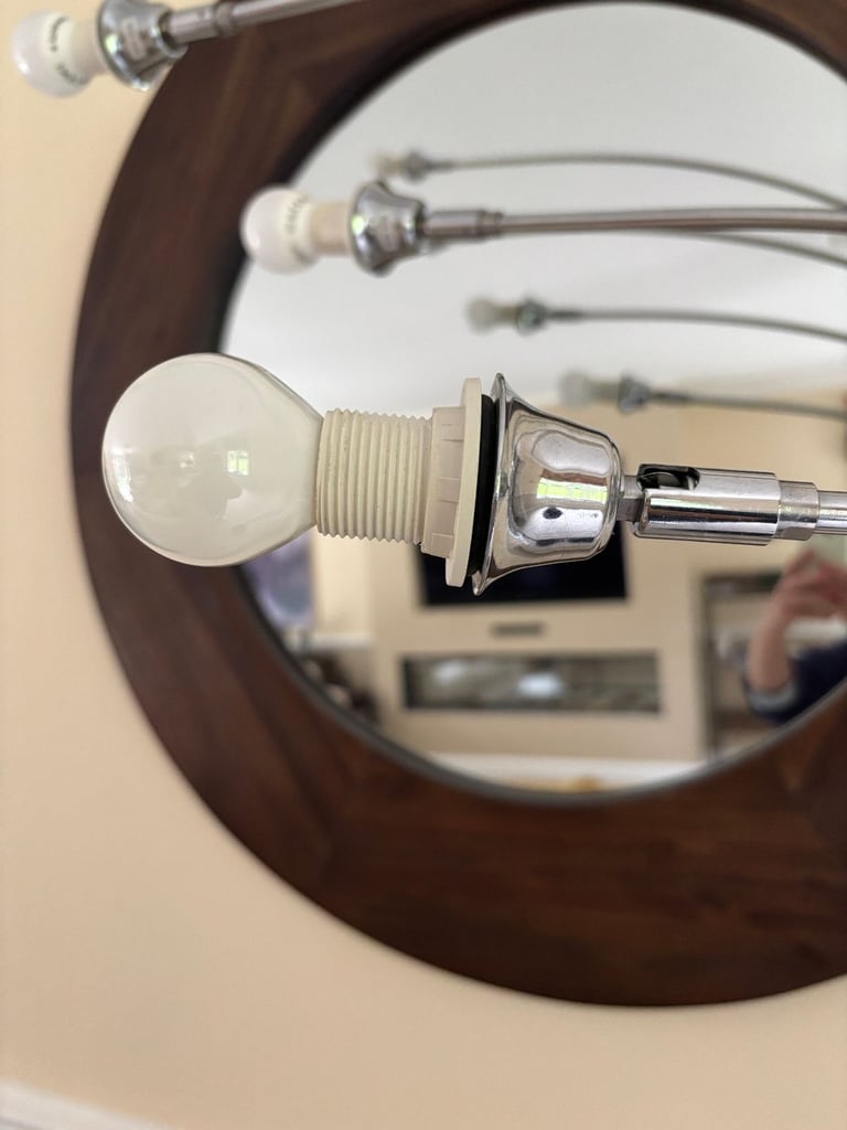 Danalight quality arched floor lamp with 5 flexible arms.