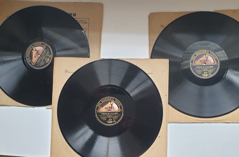 image for 3 x 12 inch 78 rpm Records with Leopold Stokowski conducting.