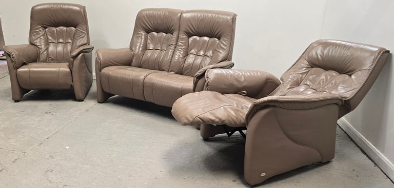 Himolla Rhine Leather 2 Seater NON-Recliner Sofa & 2 Recliner Chairs 1303244