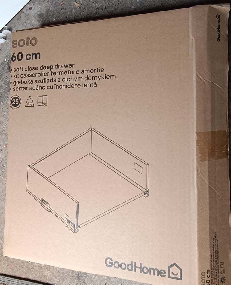 B&q soft close deep drawer box 600mm