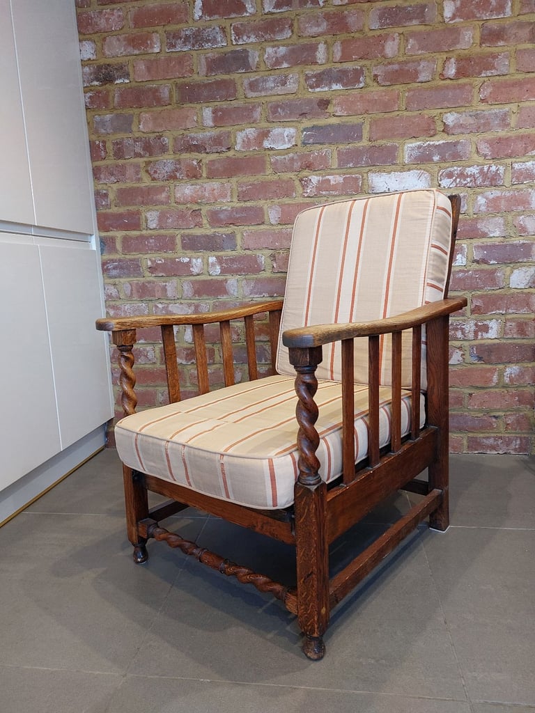 Vintage Steamer Chair, Armchair with Fold-Out Footrest