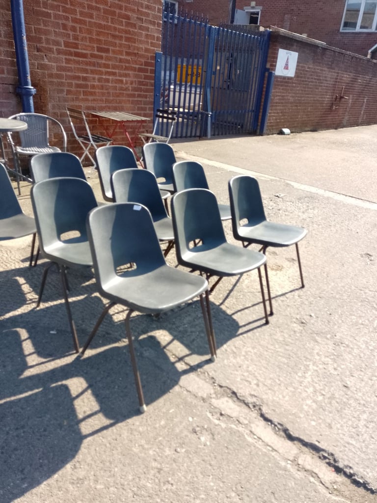Black stacking chairs, Ref:18326 10 available @£10 each £10.00
