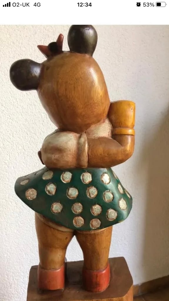 Vintage Wooden Hand Carved Figure Mickey