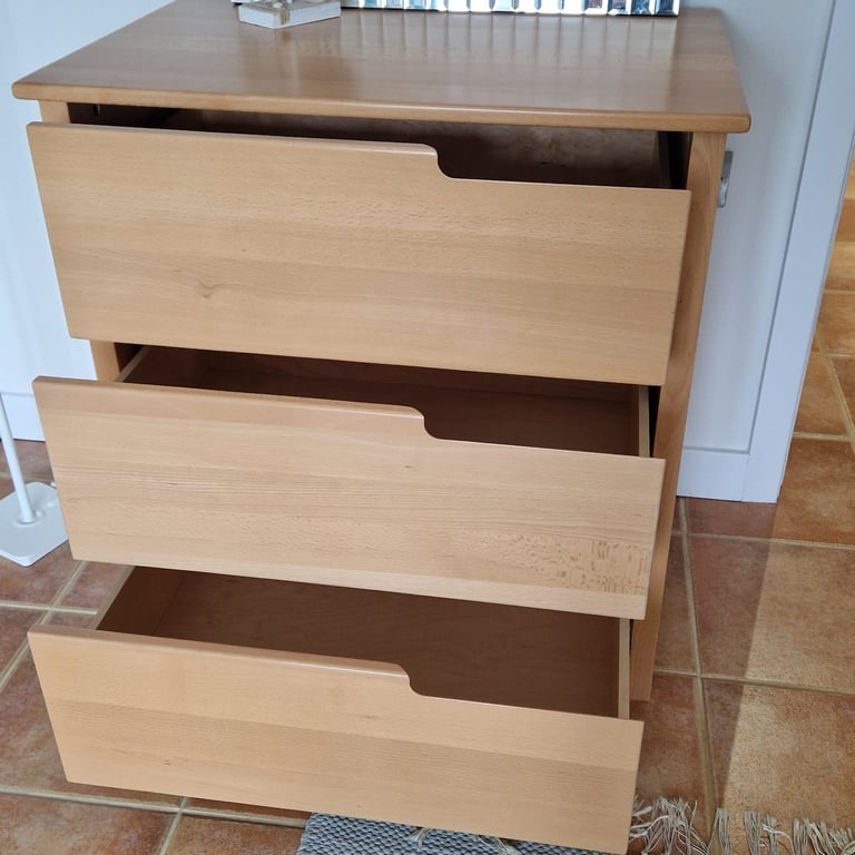 image for Beech Chest of three drawers