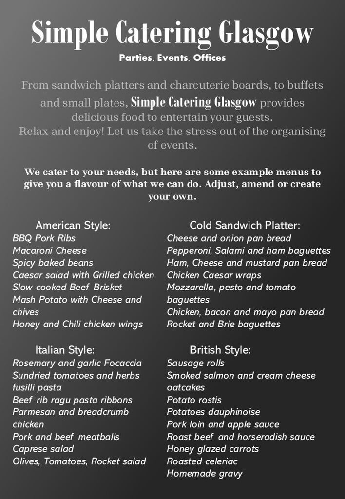 image for Simple Catering Glasgow, Food Service, Parties, Events