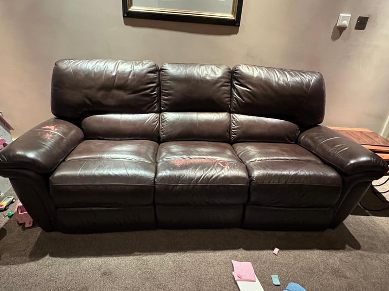 Free brown leather recliner 