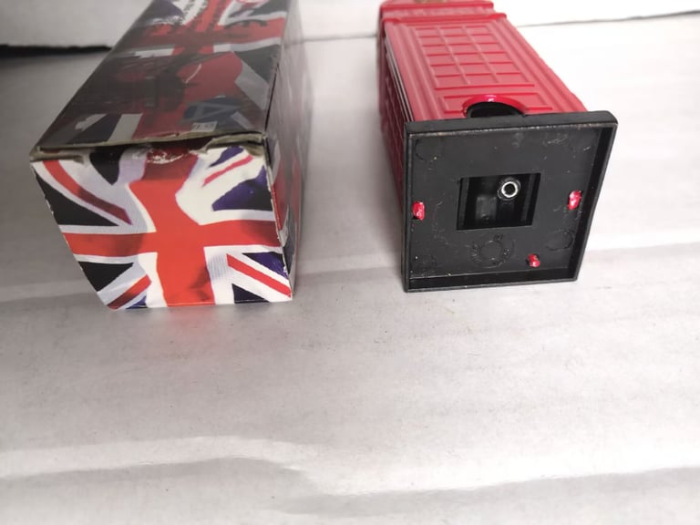 Die Cast Red London Telephone Box Pencil Sharpener with Box 8.5cm Unused  