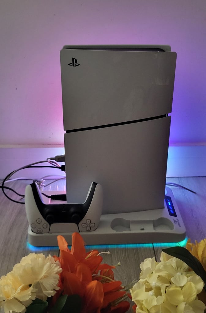 image for Ps5 slim digital LED stand with controller 