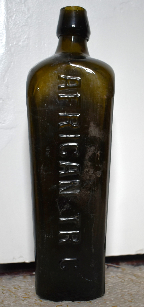 Antique Glass AFRICAN GIN BOTTLE 1890's