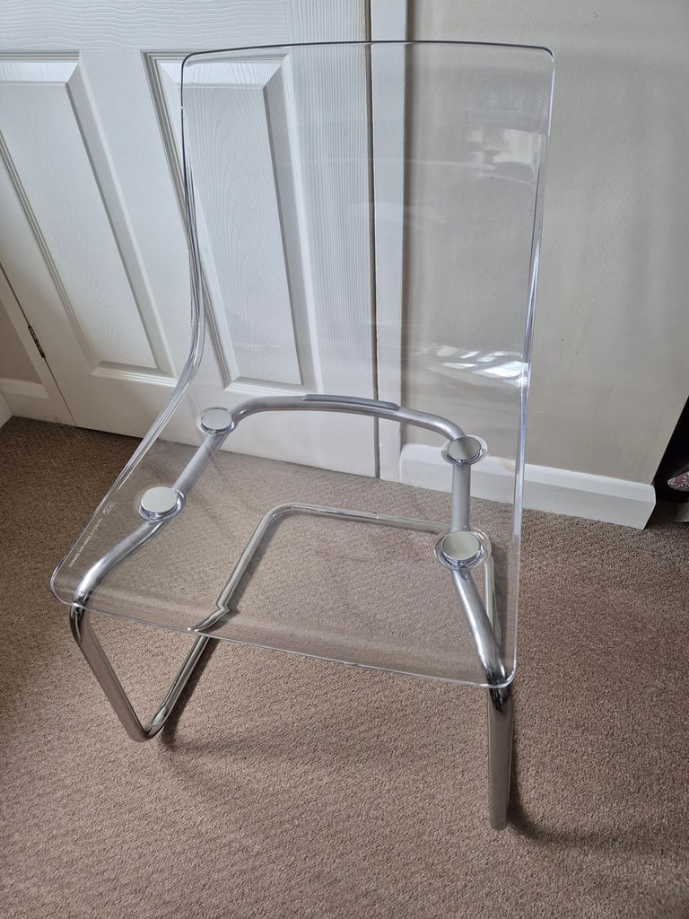 IKEA TOBIAS Chair, transparent/chrome-plated