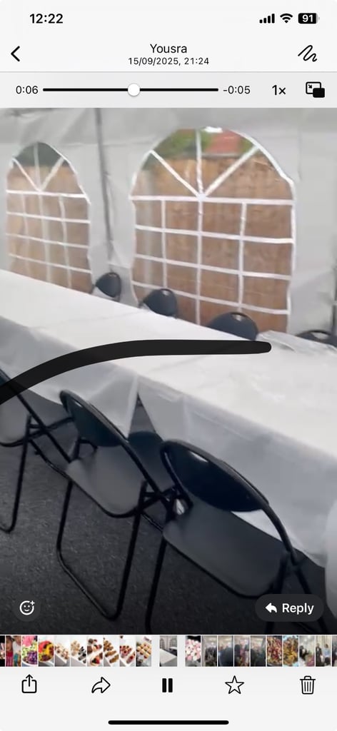 Table and chairs for hire 