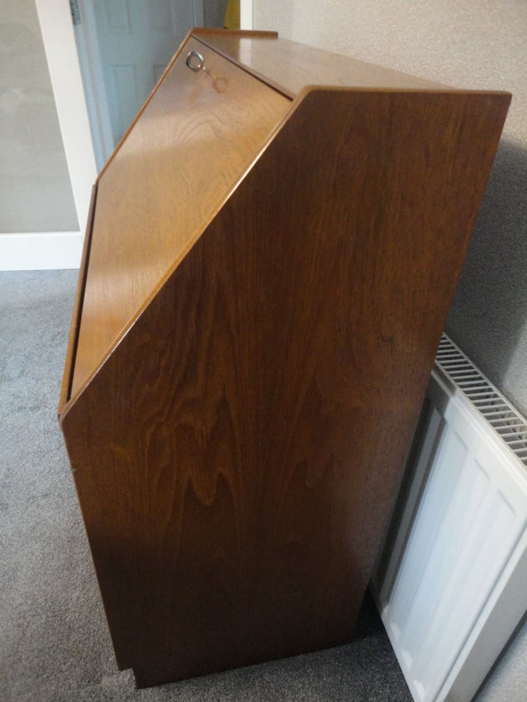 Mid century modern Nathan, retro writing buerau desk,with lock and key
