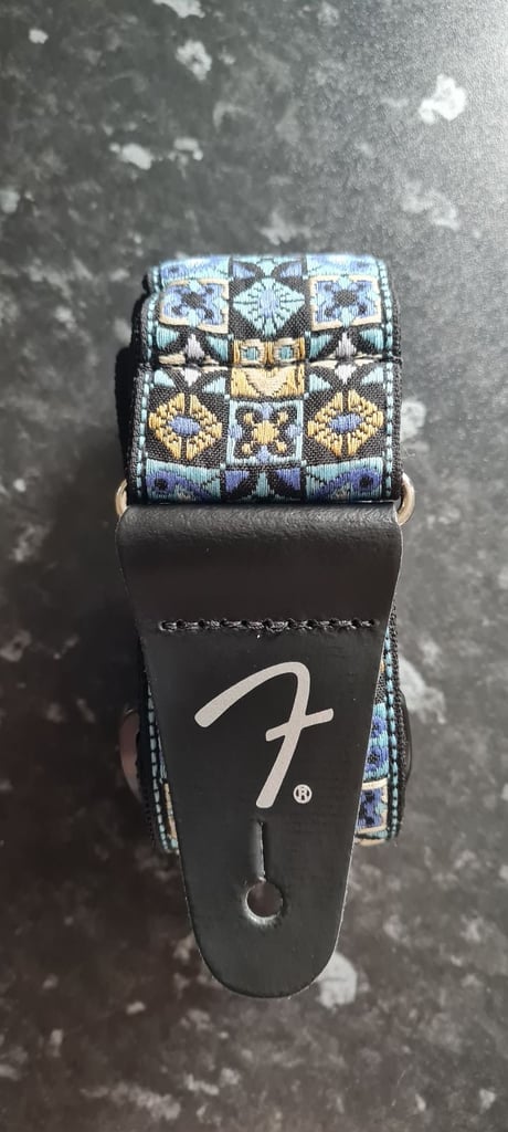 image for Fender Festival Guitar Strap 2" Jacquard Blue New