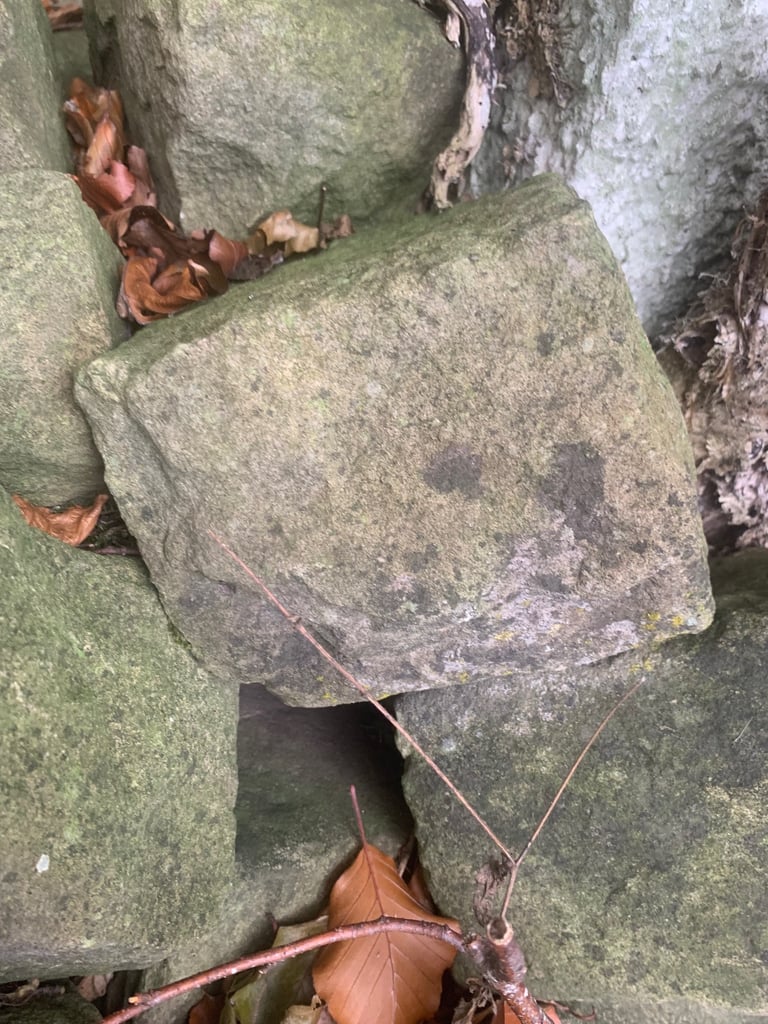 Solid stone paving blocks plus stone slabs 