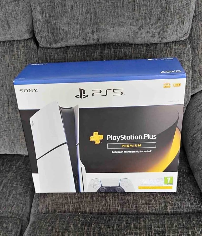 Brand New PS5 Slim 1 Game 1TB Disc Edition Console 1 Controller & all leads