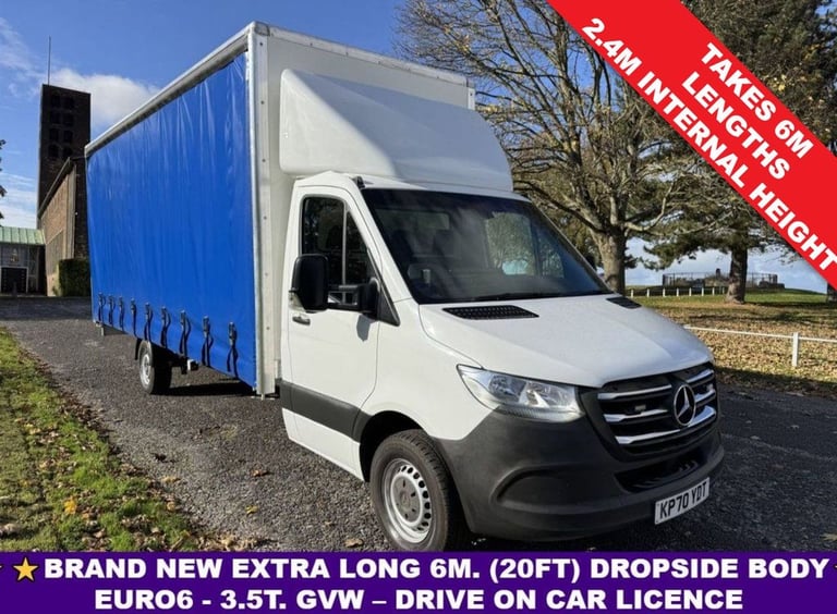 2020 Mercedes-Benz Sprinter 2.1 316Cdi  3.5T New Extra Long 20ft (6m) Curtainside, Eu 6 163ps Cur...