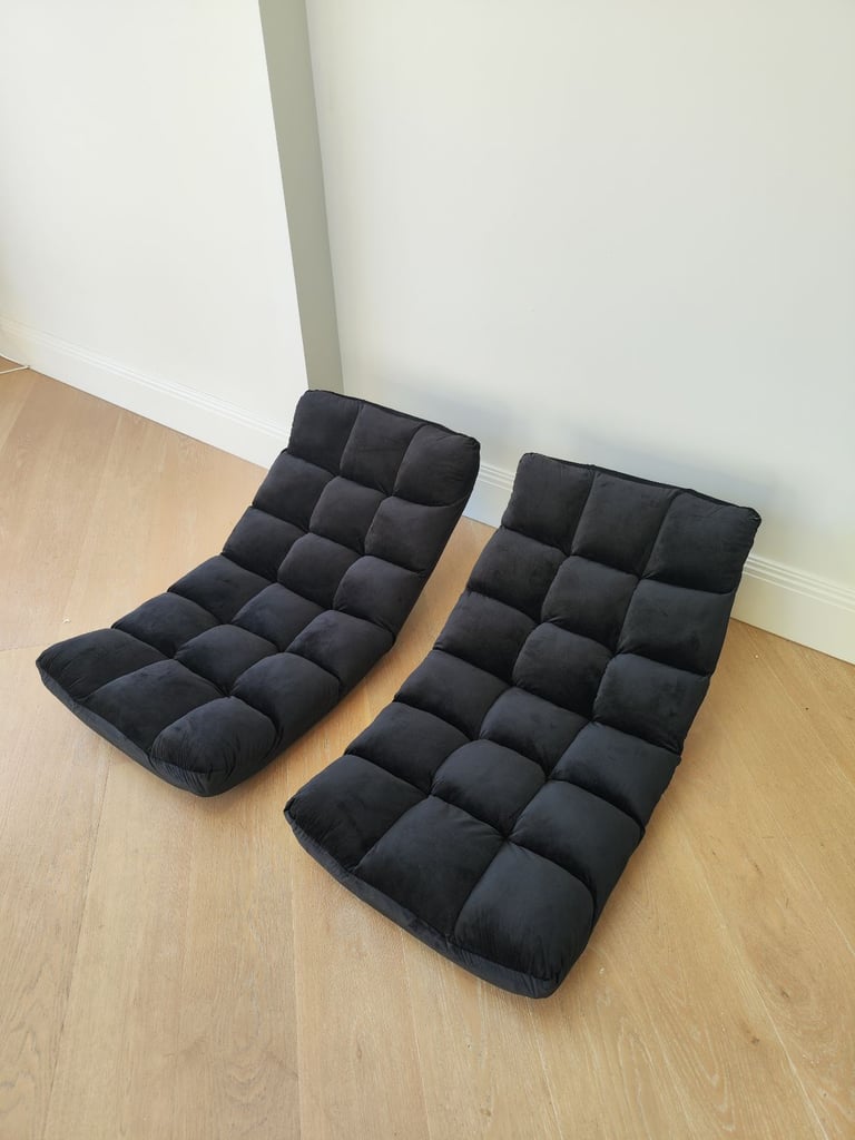 2 x Adjustable Black Floor Chairs