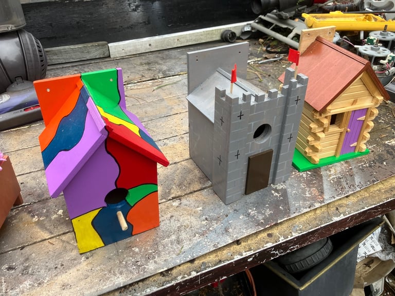 image for Handmade and painted bird boxes 