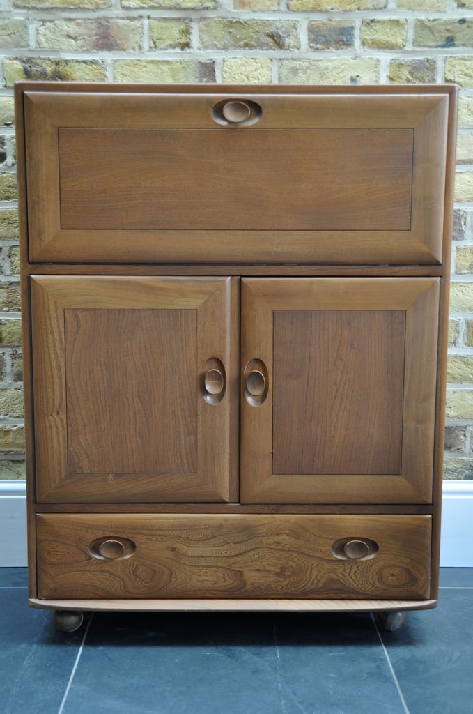 Vintage Retro 1960's Ercol Server Bureau Desk Drinks Cabinet mdl 469