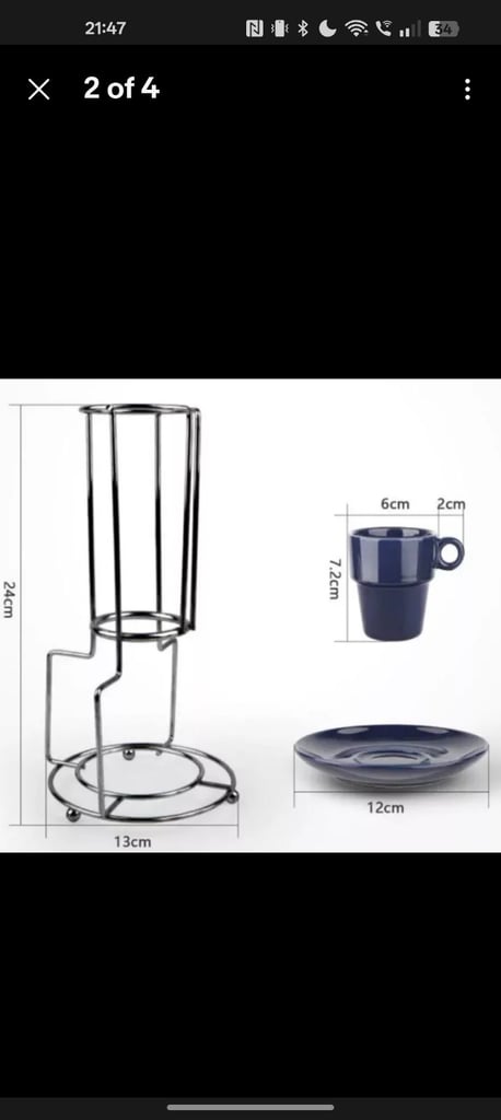 New Sets of 4 espresso cups with Saucers