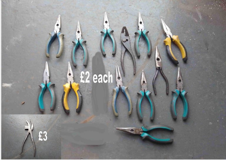 image for tools pliers choice of mostly long nosed  read info