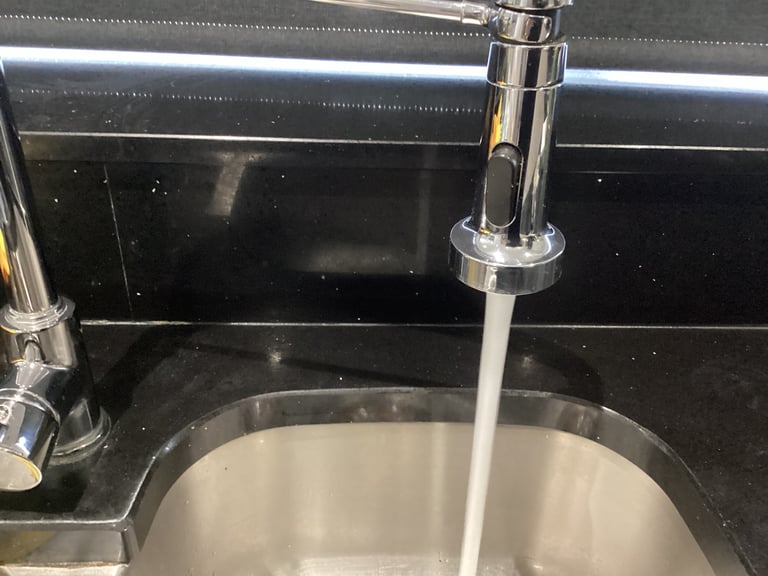 Bristan liquorice kitchen sink tap chrome and black with two spray & flexi hose