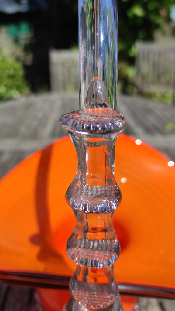 Orange Tango Glass Basket in the manner of Michael Powolny for Loetz