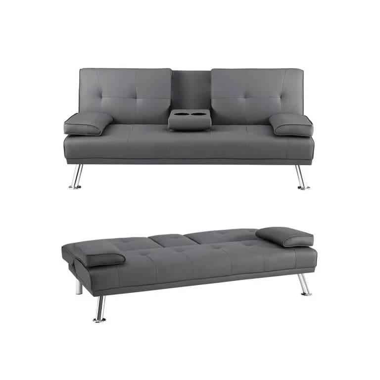 Offer 2Seater Leather Cup Holder sofa bed in Penrith, Cumbria Gumtree