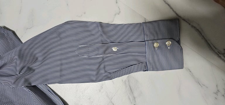 Golden &Tailors Slim Fit Comfort Strech Blue stripe shirt bra