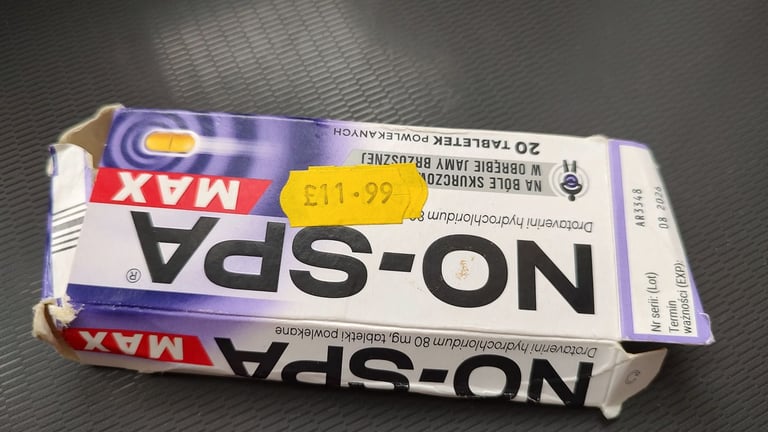 NO-SPA MAX for relief of period cramps and urinal infection menstruation, cholelithiasis and more