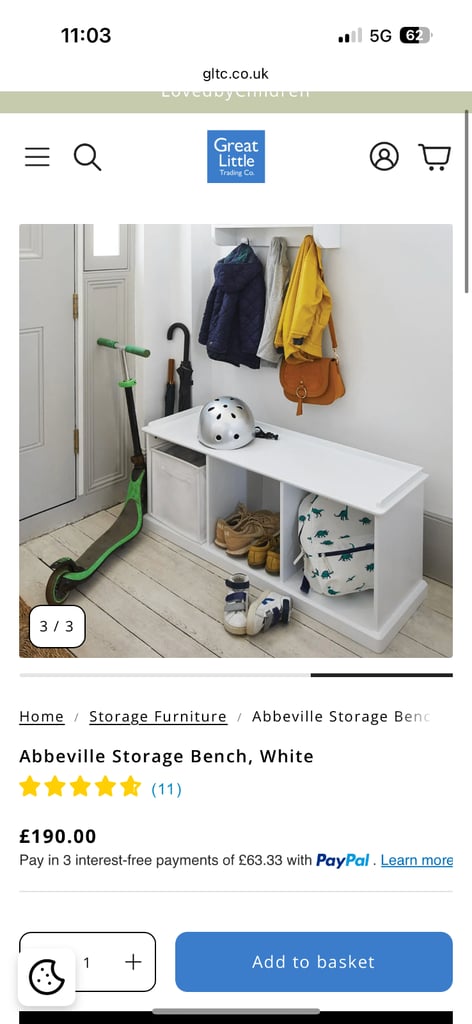 Great little trading company abbeville storage bench cost £190