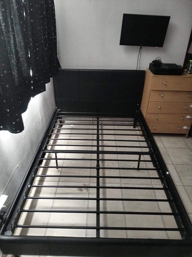 Small double faux leather bed frame 