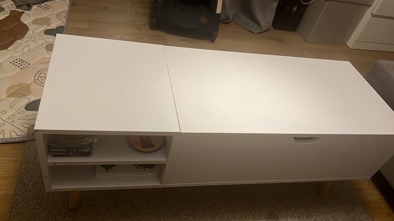 image for Slim wooden coffee table with storage 