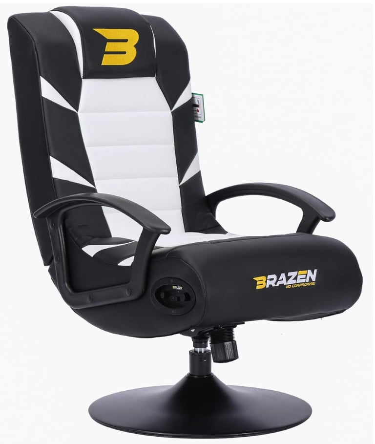image for BraZen Pride 2.1 Gaming Chair with Foldable Seat Bluetooth Speaker