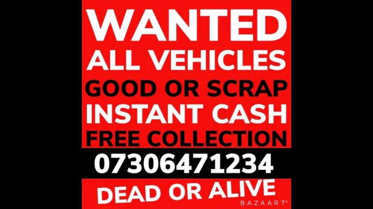 ♻️ CASH FOR CARS VANS ANY CONDITION SELL MY SCRAP DAMAGED NO MOT NON ULEZ COLLECT TODAY ANYTHING 