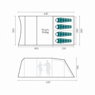 Royal Leisure welford 4 berth person man family poled tent
