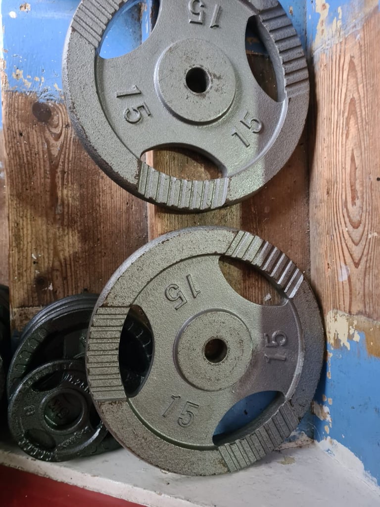 image for 2 x 15kg 1 inch standard weight plates 