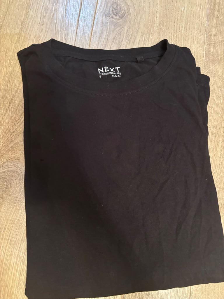 Next, black, slim fit, small, t-shirts, mens 