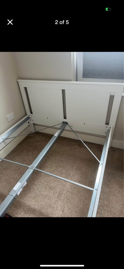 Ikea white double bed 