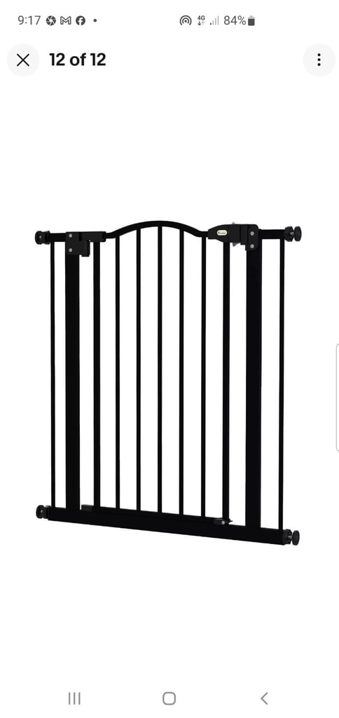 image for Pawhut 74-80cm adjustable metal pet gate