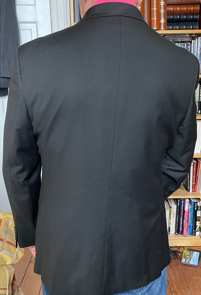 Bargain. Worn once men’s M&S black suit. 46” chest 38” 31” trousers