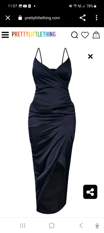 Shape Black Satin Wrap Midaxi Dress