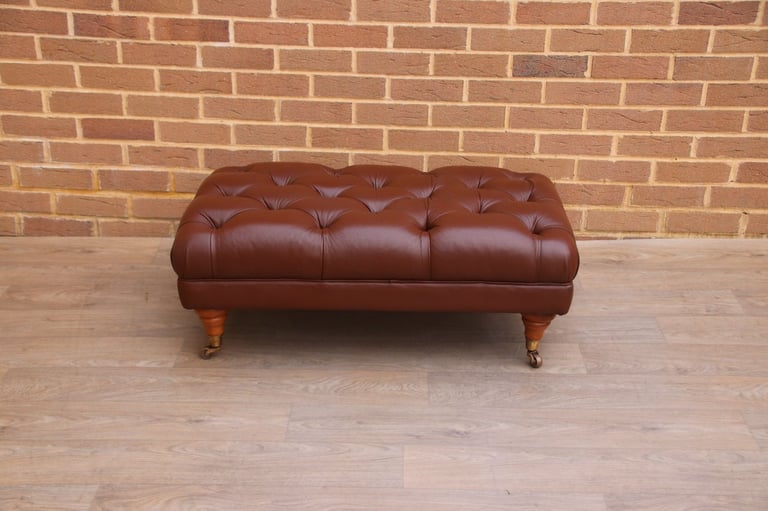 Chesterfield Long Footstool on Castors (UK Delivery)