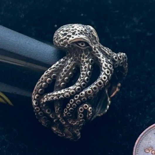Sterling Silver Octopus / Kraken Ring 