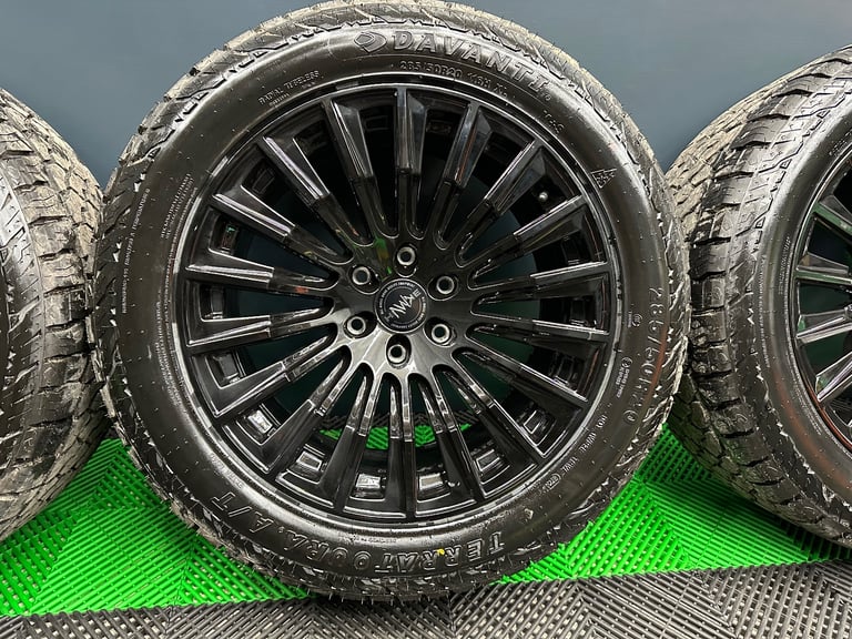 20” Hawke Denali XXC AWD Black Alloy Wheels for Ford Ranger / Amarok & 10mm+ Davanti AT’s!