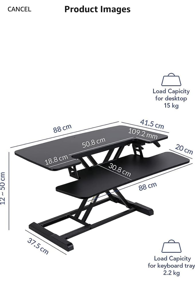 Height adjustable computer desk