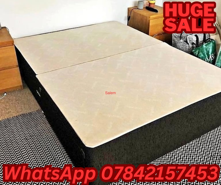 NEW DOUBLE - SINGLE BED - DRAWER  STORAGE WITH MATTRESS 