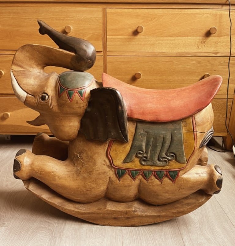 image for Wooden Elephant Rocking Chair 🐘 